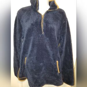 Carve Designs Quarter Zip Sherpa Fleece Recycled Polyester Pullover Size Medium